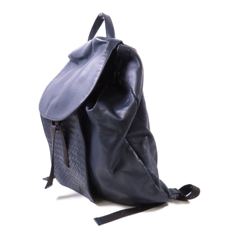 BOTTEGA VENETA Backpack Calfskin Leather Navy Blue