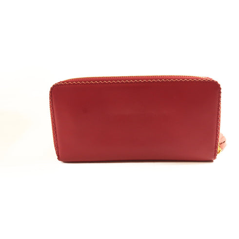 LOEWE GHW Long Wallet Purse 113N95.F13 Lambskin Leather Red