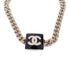 CHANEL CC Necklace Accessories Metal Black Gold v1