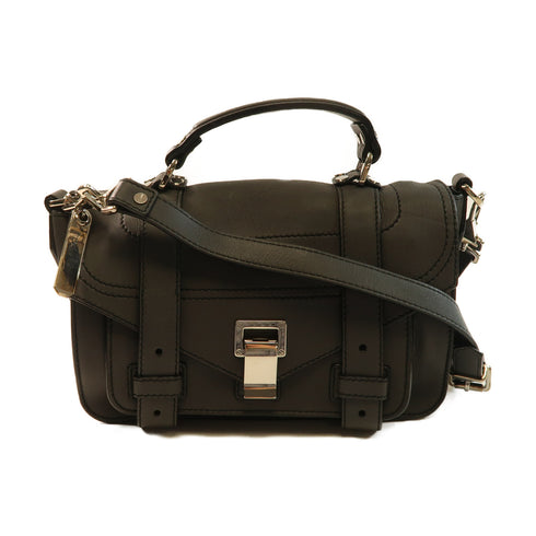 SELECTION Proenza Schoulder 2Way Shoulder Hand Bag Calfskin Leather Grey