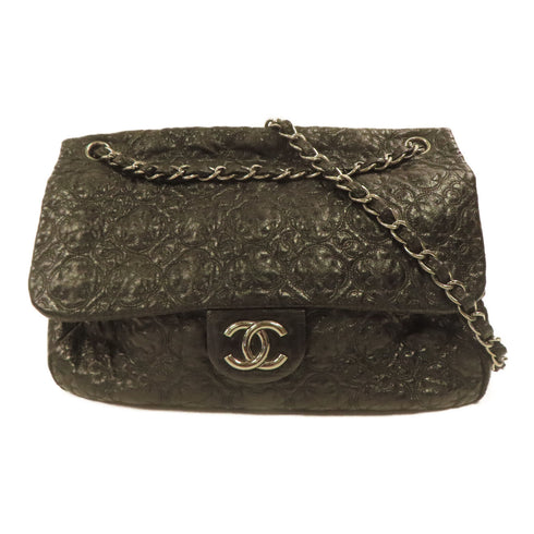 CHANEL CC SHW Chain Shoulder Bag Calfskin Leather Black v9