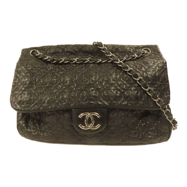 CHANEL CC SHW Chain Shoulder Bag Calfskin Leather Black v9