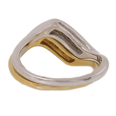 MIKIMOTO 0.09ct/0.09ct Diamond Rings PT900 Platinum 18K Yellow Gold US#6