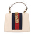GUCCI GG GHW Sylvie Mini 2 Way Shoulder Bag 470270 Calfskin Leather White