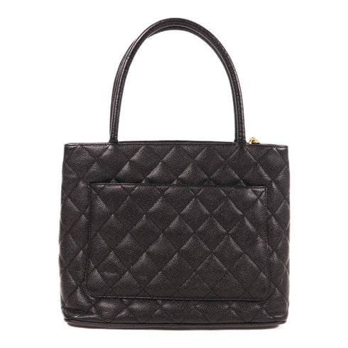 CHANEL CC GHW Vintage Bag Hand Bag/Tote Bag Calfskin Leather Black