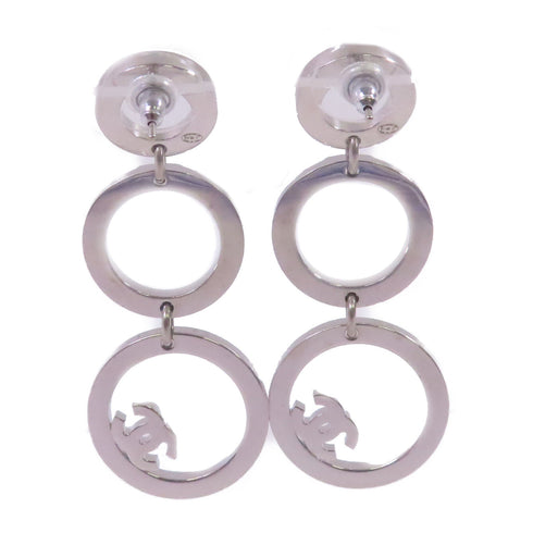 CHANEL CC Rhinestones Earrings B17S Metal Gold Tone Color