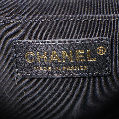 CHANEL CC GHW 2 Way Chain Shoulder Bag Crossbody Lambskin Leather Black