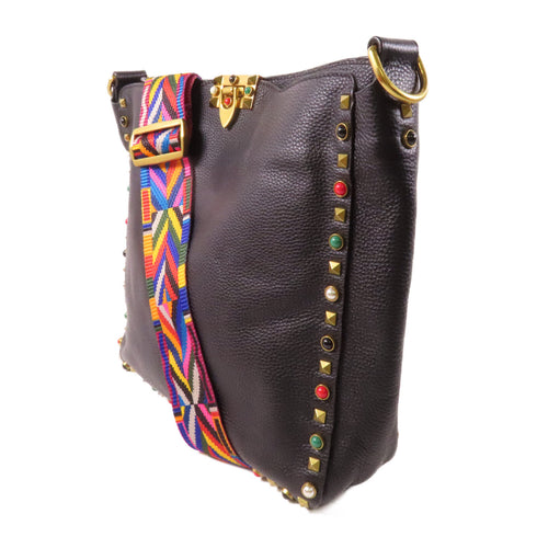 Valentino GHW Tote Bag Shoulder Bag Calfskin Leather Black