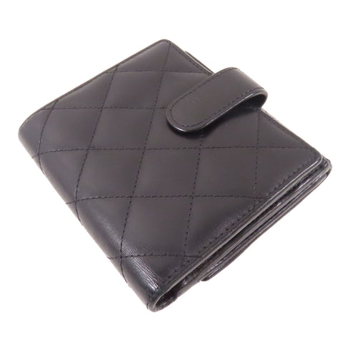 CHANEL CC Cambon Compact Wallet Calfskin Leather Black