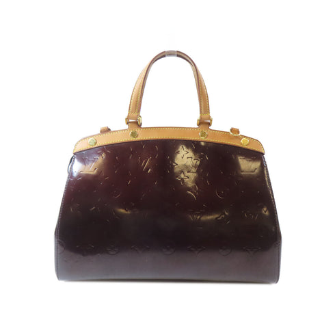 LOUIS VUITTON LV GHW Brea MM 2 Way Shoulder Bag M91619 Monogram Vernis Wine Red