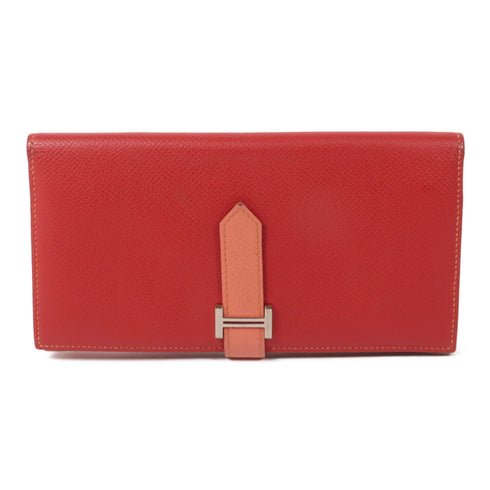 HERMES PHW Bearn Long Wallet Veau Epsom Leather Rose Jaipur