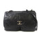CHANEL CC SHW Split Pocket Flap Chain Shoulder Bag Calfskin Leather Black