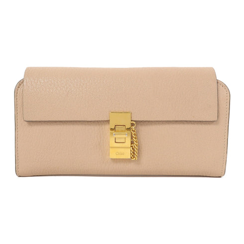 Chloe GHW Long Wallet Calfskin Leather Pink