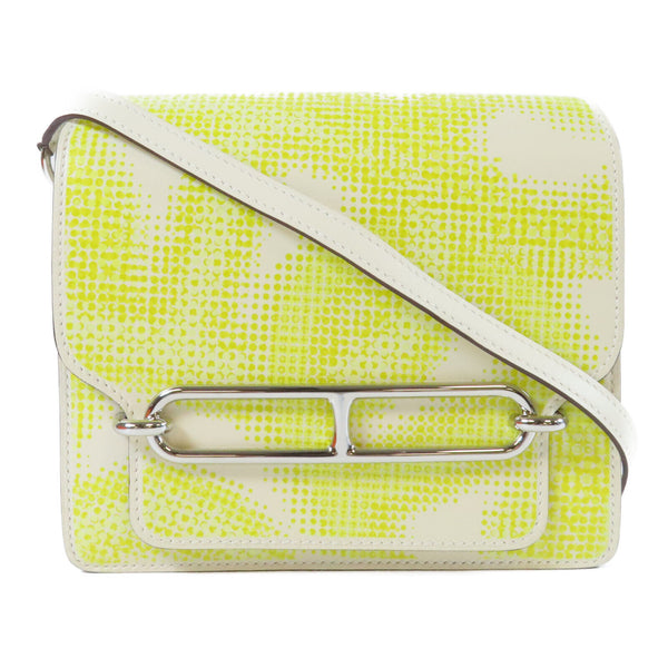 HERMES PHW Mini Roulis Circuit Shoulder Bag Crossbody Veau Swift Nata/Lime