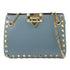 Valentino GHW Chain Shoulder Bag Calfskin Leather Blue