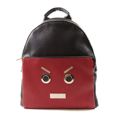 FENDI SHW Faces Selleria Backpack 7VZ0129QNF0P0N Calfskin Leather Black/Red