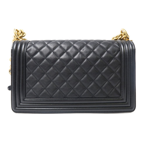CHANEL Quilted CC GHW Chain Shoulder Bag A67086 Lambskin Leather Black