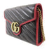 GUCCI GG GHW Chain Shoulder Bag Calfskin Leather Black