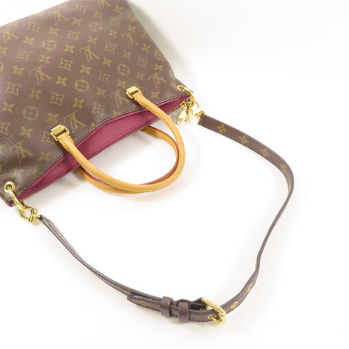 LOUIS VUITTON LV GHW Pallas 2way Shoulder Bag Monogram Brown Red