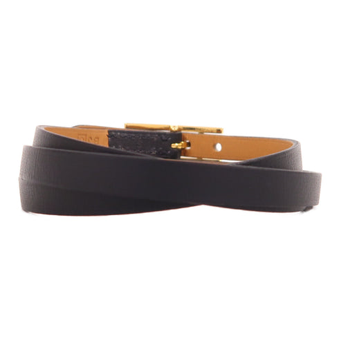 HERMES Hapi 3 Bracelet Chamonix Leather Black