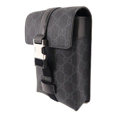 GUCCI GG SHW Shoulder Crossbody Bag PVC Coated Canvas Black