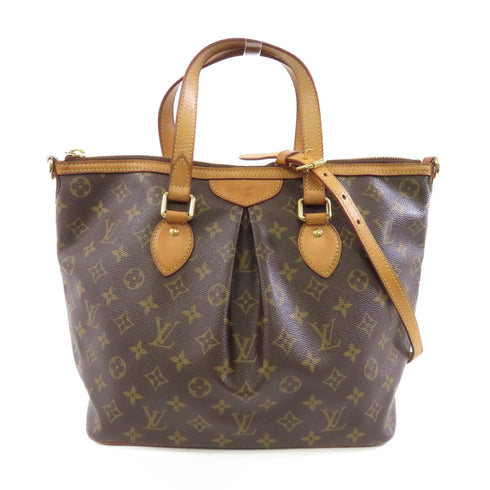 LOUIS VUITTON LV GHW Palermo PM 2 Way Shoulder Bag M40145 Monogram Brown v6
