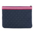 CHANEL Quilted CC SHW Clutch Bag Pouch Canvas Blue