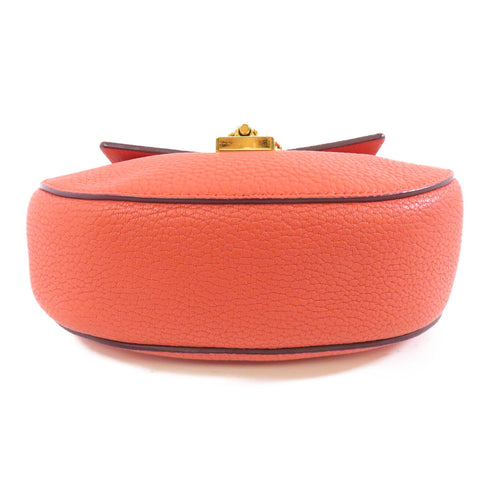 Chloe GHW Chain Shoulder Bag Crossbody Calfskin Leather Orange