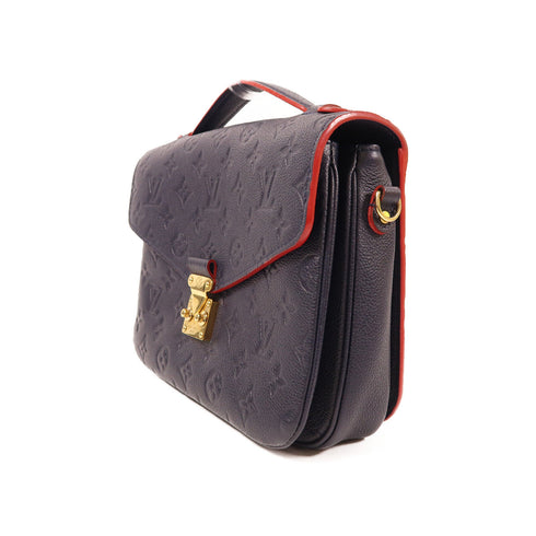 LOUIS VUITTON LV GHW Pochette Metis 2 Way Bag M44071 Monogram Empreinte Navy v2