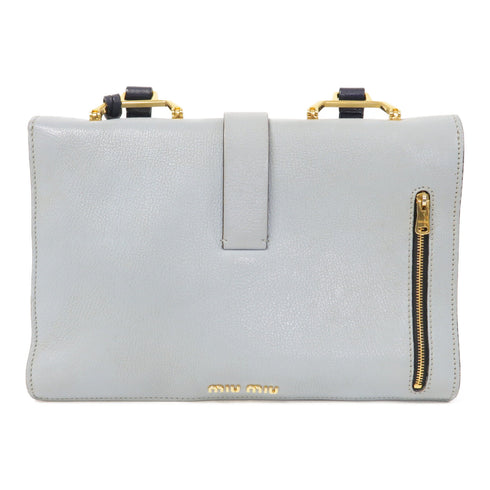 Miu Miu GHW Shoulder Bag 5BH003 Calfskin Leather Blue