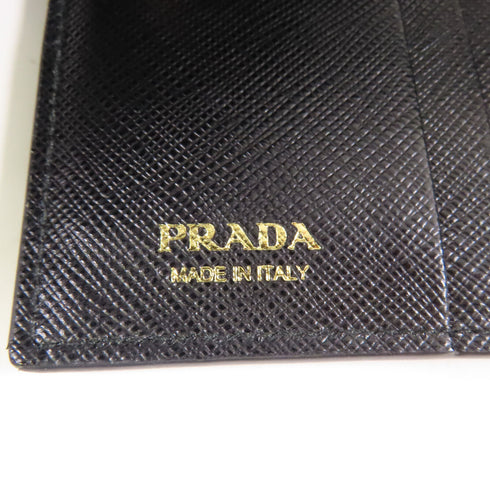 PRADA GHW Wallet 1MV204 Calfskin Leather Black