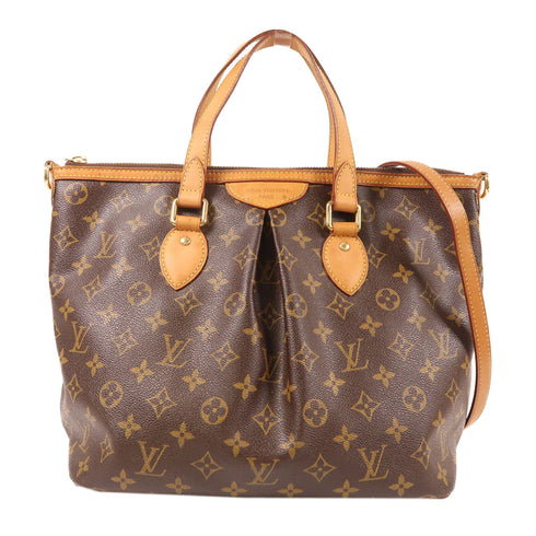 LOUIS VUITTON LV GHW Palermo PM 2 Way Shoulder Bag M40145 Monogram Brown v3