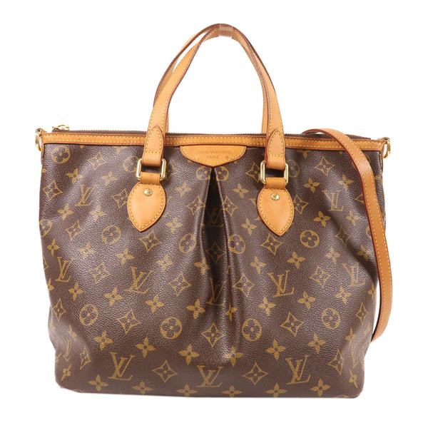LOUIS VUITTON LV GHW Palermo PM 2 Way Shoulder Bag M40145 Monogram Brown v3