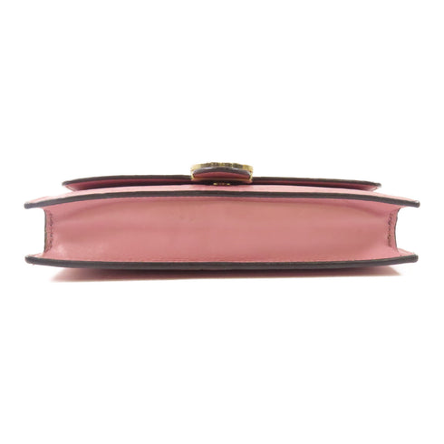 GUCCI GG GHW Wallet On Chain Shoulder Bag 409340 Calfskin Leather Pink