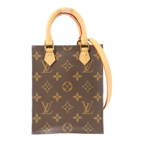 LOUIS VUITTON LV Petit Sac Plat 2 Way Shoulder Bag Handbag M69442 Monogram Brown v2