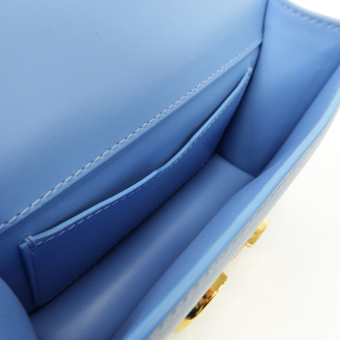 Christian Dior CD GHW Micro 30 Montaigne Shoulder Bag Calfskin Leather Blue