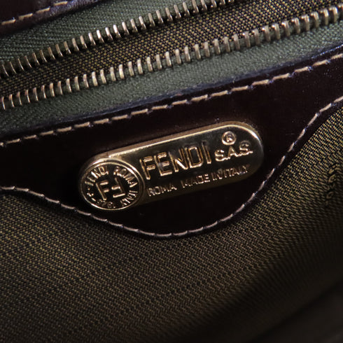 FENDI GHW Zukka Afor Vintage Handbag Shoulder Bag 0914548.2382 Canvas Brown