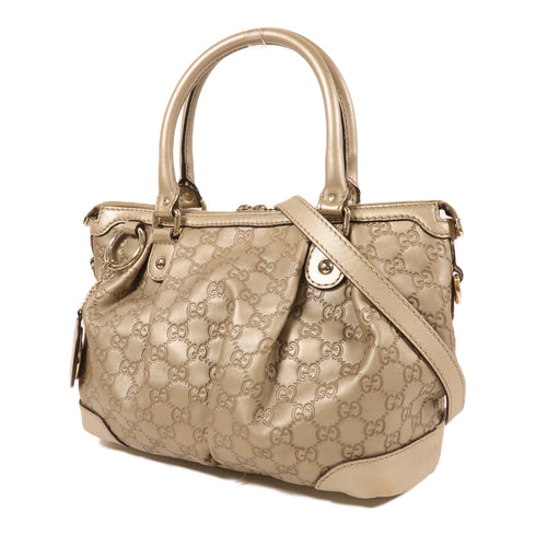 GUCCI GG GHW 2 Way Shoulder Bag 247902 Calfskin Leather Gold