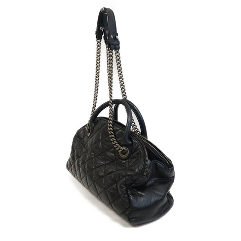 CHANEL Quilted CC GHW Chain Shoulder Bag Leather Black v1