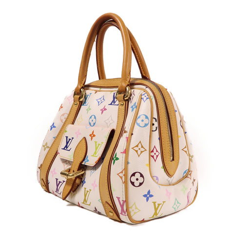 LOUIS VUITTON LV GHW Priscilla Handbag M40096 Monogram Multicolore White