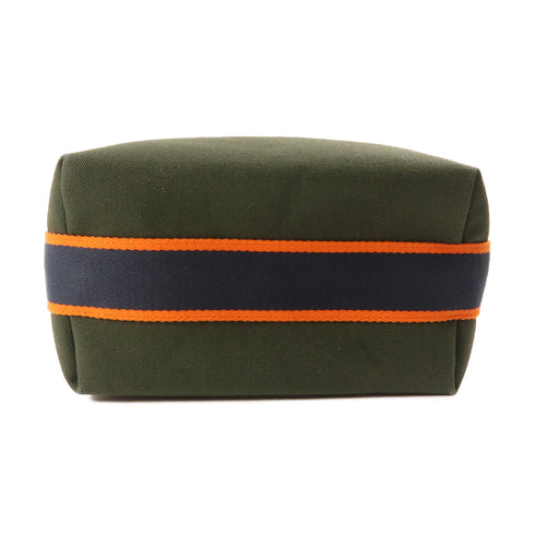 HERMES PHW Bride a Brac Handbag Toile H Canvas Dark Green