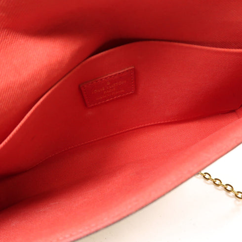 LOUIS VUITTON LV GHW Felice Pochette Chain Shoulder Bag N63032 Damier Brown