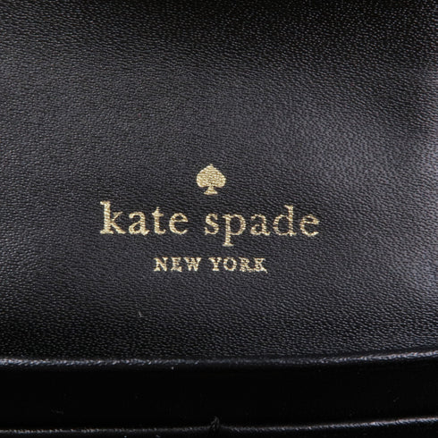 Kate Spade GHW Wallet On Chain Calfskin Leather Black