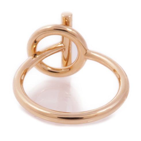 HERMES Echappee Ring 18K Pink Gold Diamond Hermes#52 US#6
