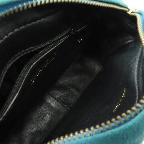 CHANEL CC GHW Vintage Camera Bag Shoulder Bag Suede Leather Green