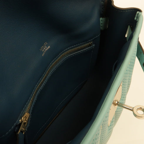 HERMES PHW Mini Berlin Shoulder Bag Swift Leather Light Blue