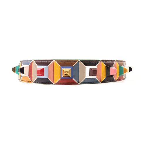 FENDI SHW Shoulder Strap Leather PVC Multicolor