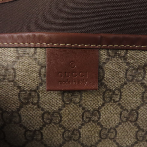 GUCCI GG GHW Shoulder Tote Bag 211134 Coated Canvas Brown