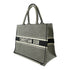 CHRISTIAN DIOR CD Book Tote Shoulder Handbag Canvas Black White