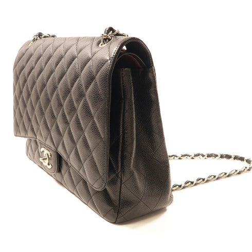 CHANEL CC SHW Maxi Classic Chain Shoulder Bag A58601 Calfskin Leather Black